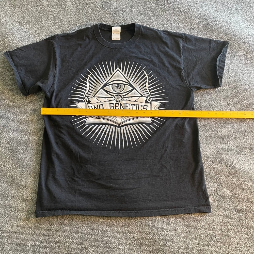 DNA Genetics Mens XL Black Graphic T-Shirt Eye of Providence Occult Streetwear - Picture 4 of 6